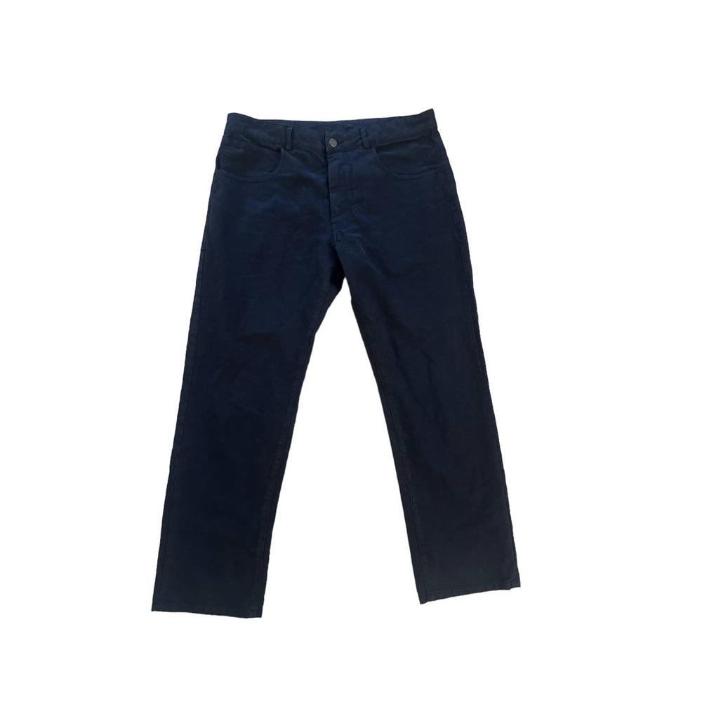 Men EUR 44 Aspesi Black Chino Pants Trousers Slacks Flat Front Cotton Italy